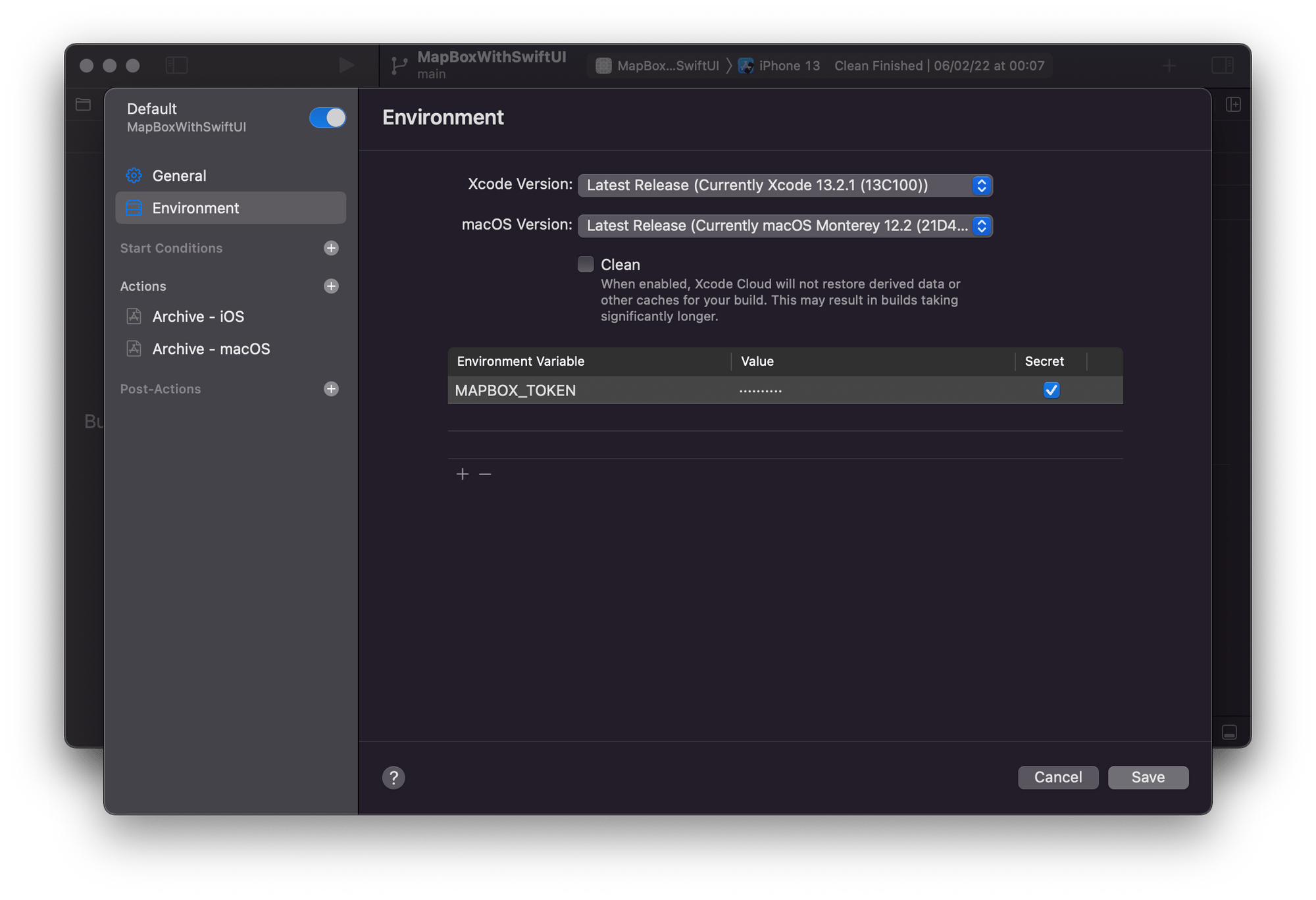 Using Custom Build Scripts and Environment Variables in Xcode Cloud