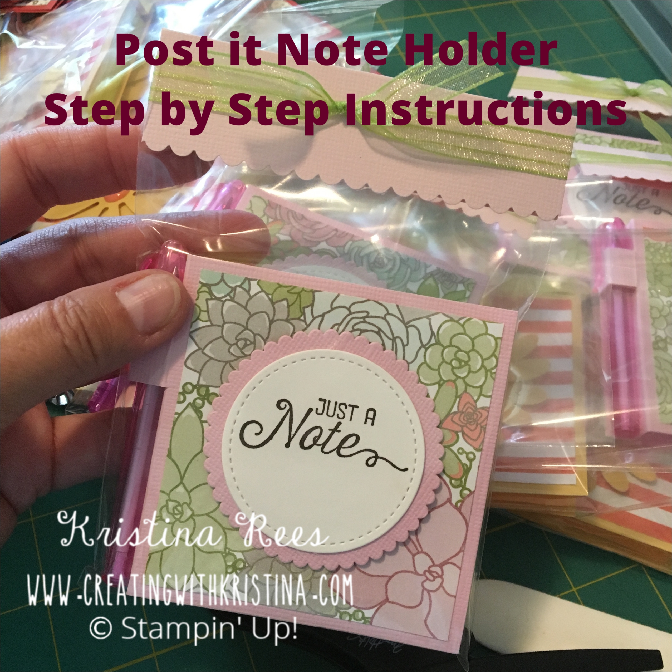 Post it Note Holder Tutorial Creating with Kristina