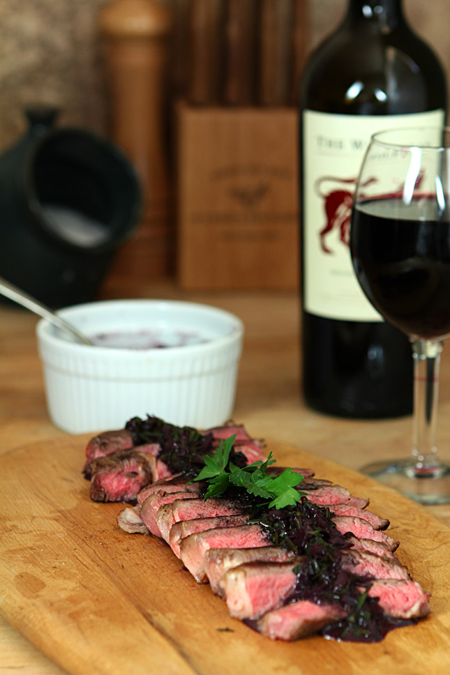 Steak with Red WineHerb Sauce DrinkWire
