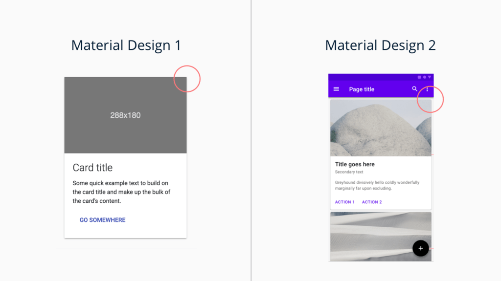 Material Design 1 vs Material Design 2 Comparison
