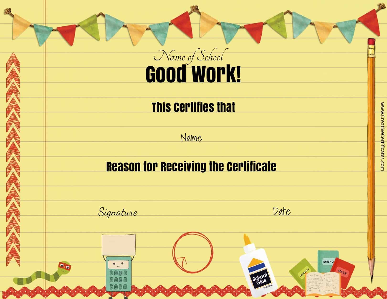 Free School Certificates & Awards