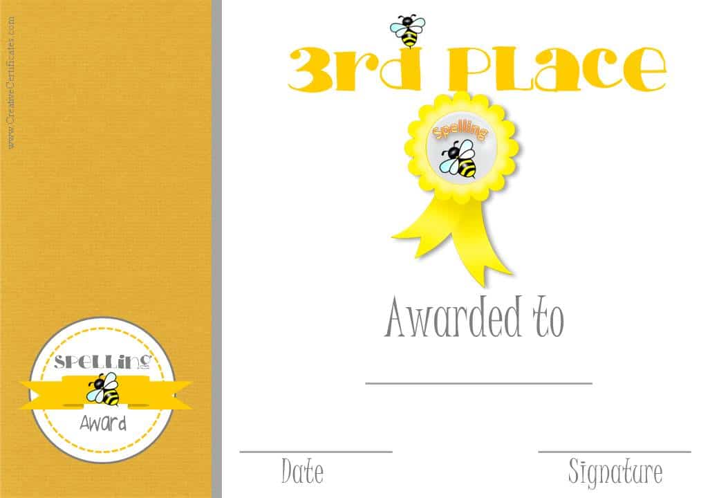 FREE Spelling Bee Certificate Templates Customize Online