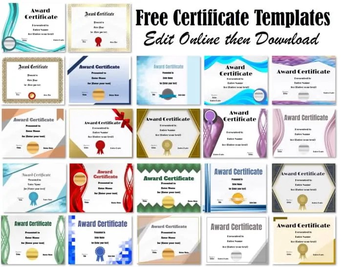 Free Certificate Templates | Edit Online & PrintCertificate Templates
