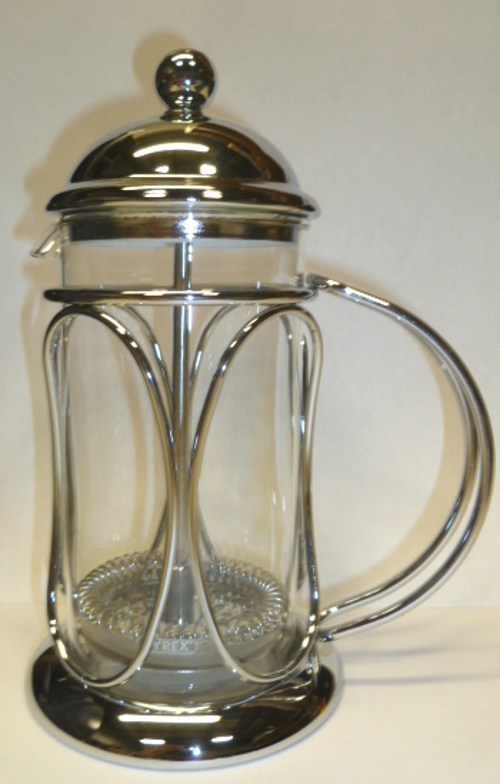 Deluxe 3 Cup PYREX Chrome French Coffee / Tea Press HOT DEAL Creative