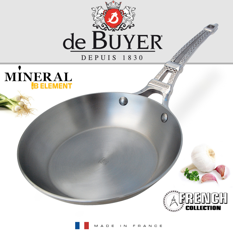 De Buyer 11" 28cm Mineral B Steel French Collection Fry Pans