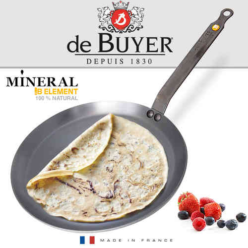 De Buyer 12" 30cm Mineral B Element Crepe Pan Creative Cookware