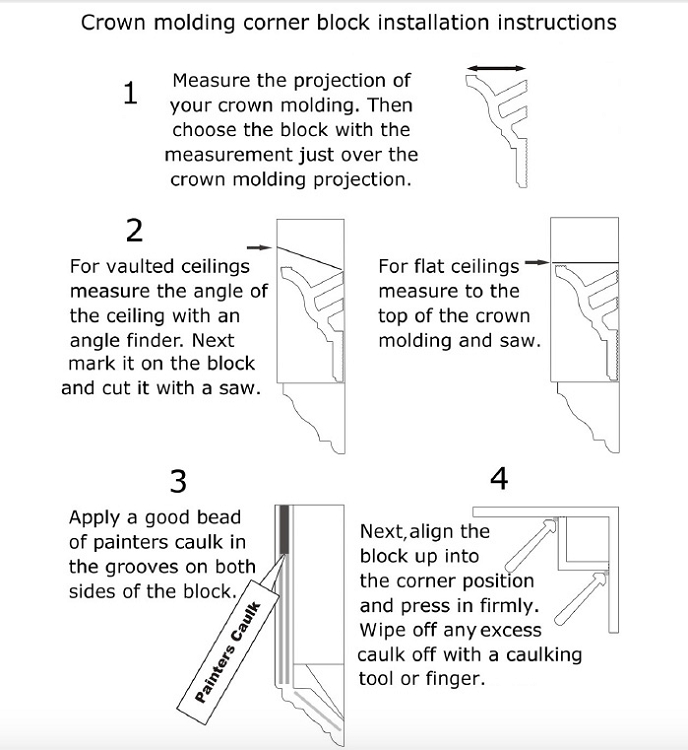 Crown Molding Corner Blocks Vaulted Ceiling Shelly Lighting