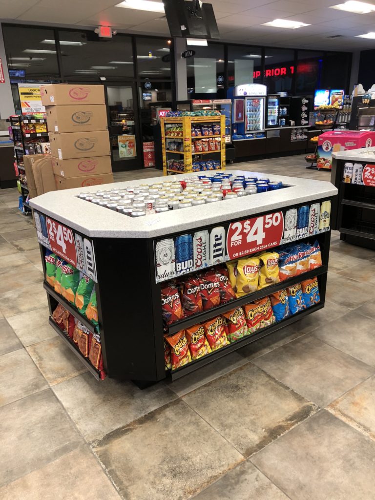 Island Beverage Tub Displays Iced Beer Sales Display