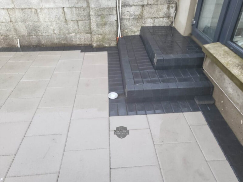 Patio with Barleystone Slabs and Block Paving in Artane, Dublin Driveway and Patio Contractors