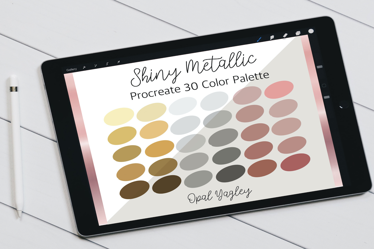 Shiny Metallic Procreate Color Palette Graphic by opal.yagley