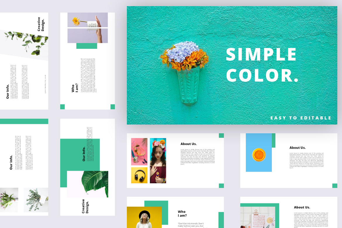 Simple Color PowerPoint Template Graphic by alonkelakon · Creative