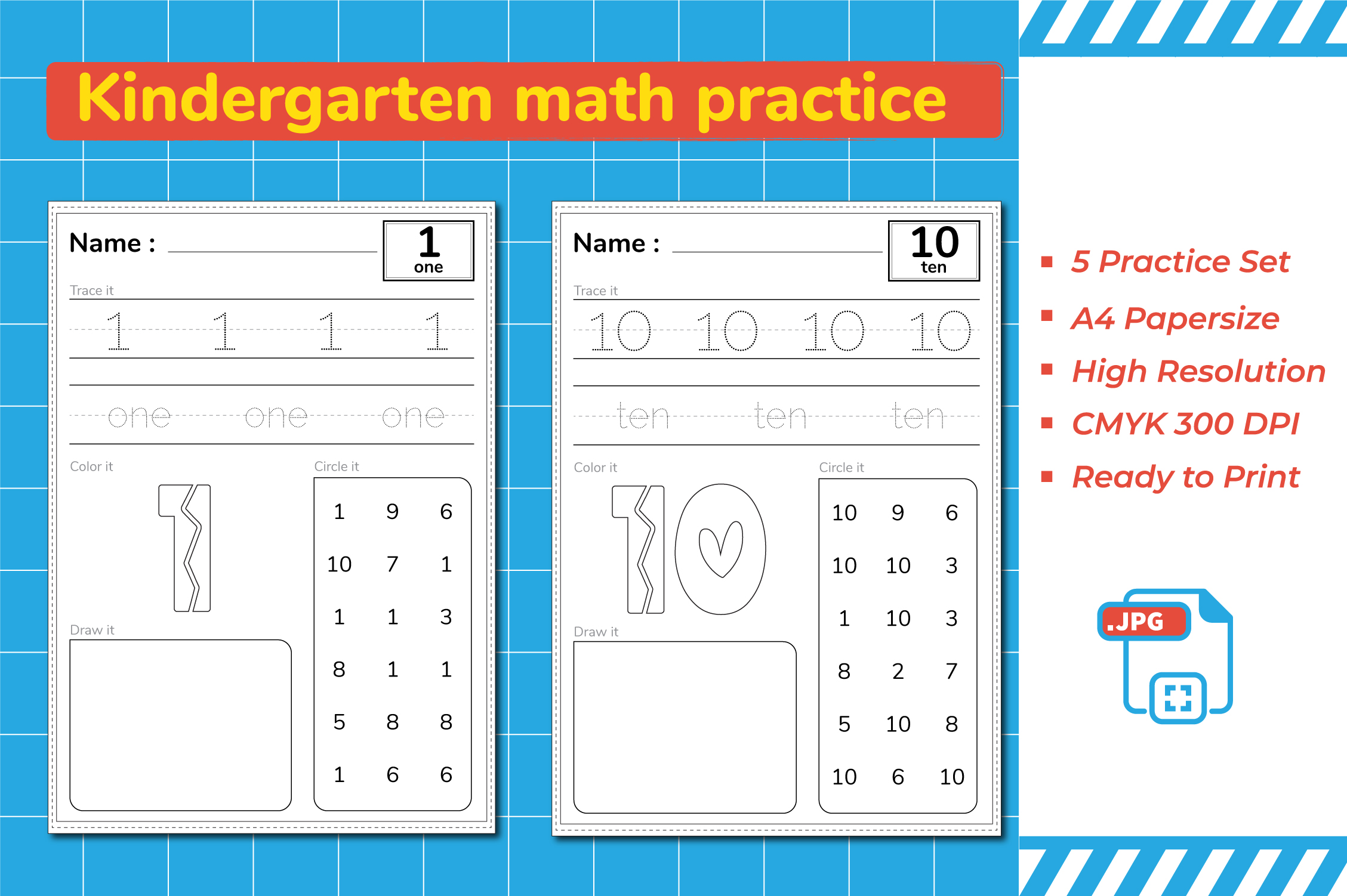 Kindergarten Math Practice Graphic by Kids Zone · Creative Fabrica