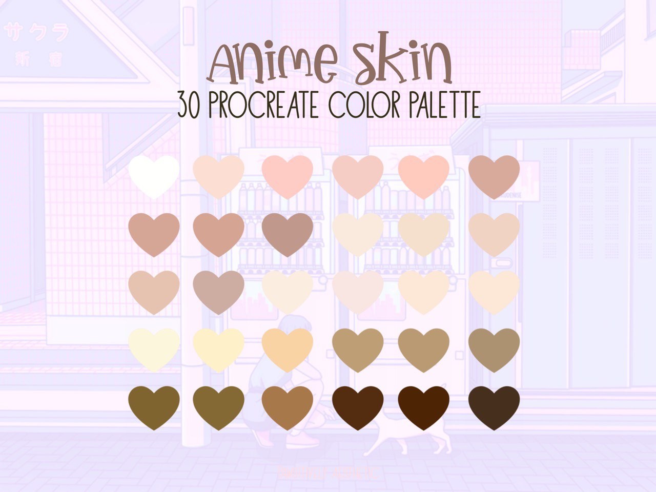 Anime Skin Procreate Color Palette Graphic by PawsitivelyAesthetic