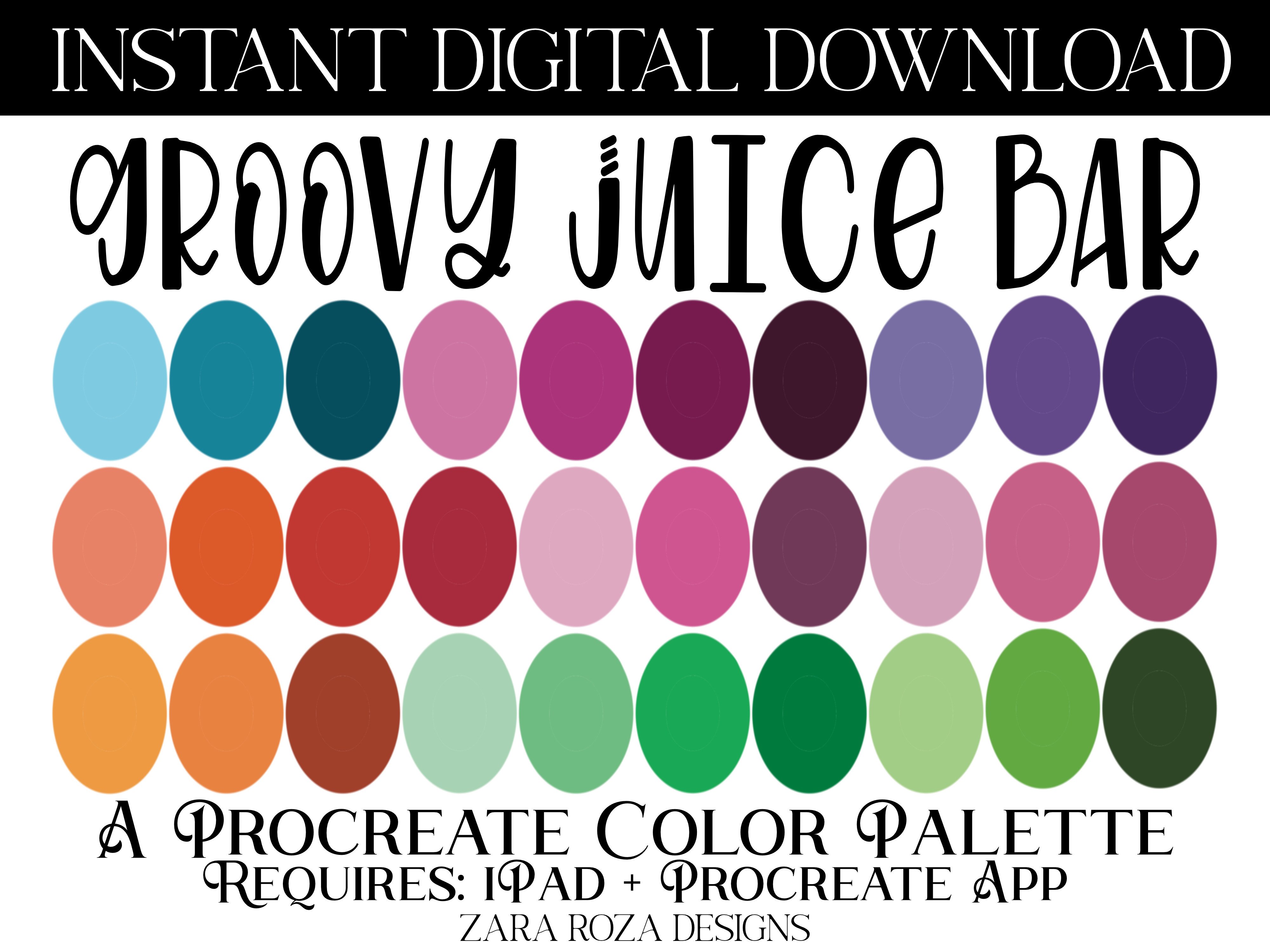 Groovy Juice Bar Procreate Color Palette Gráfico por ZaraRozaDesigns