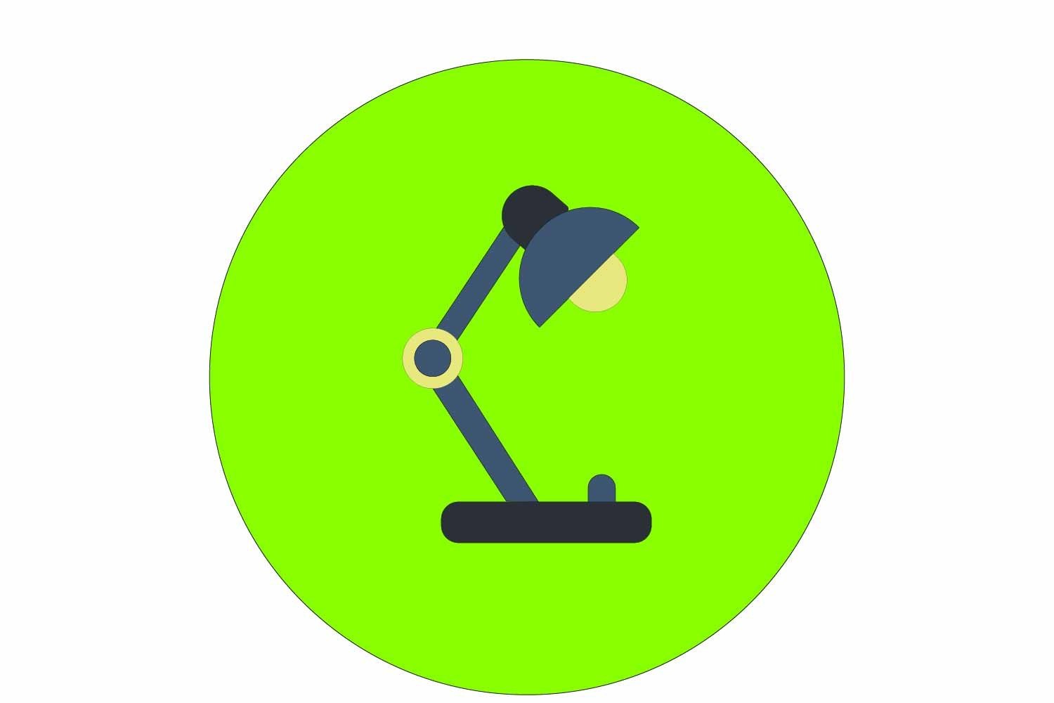 Study Light Icon Design Simple Vector Graphic by lwyssstudio · Creative