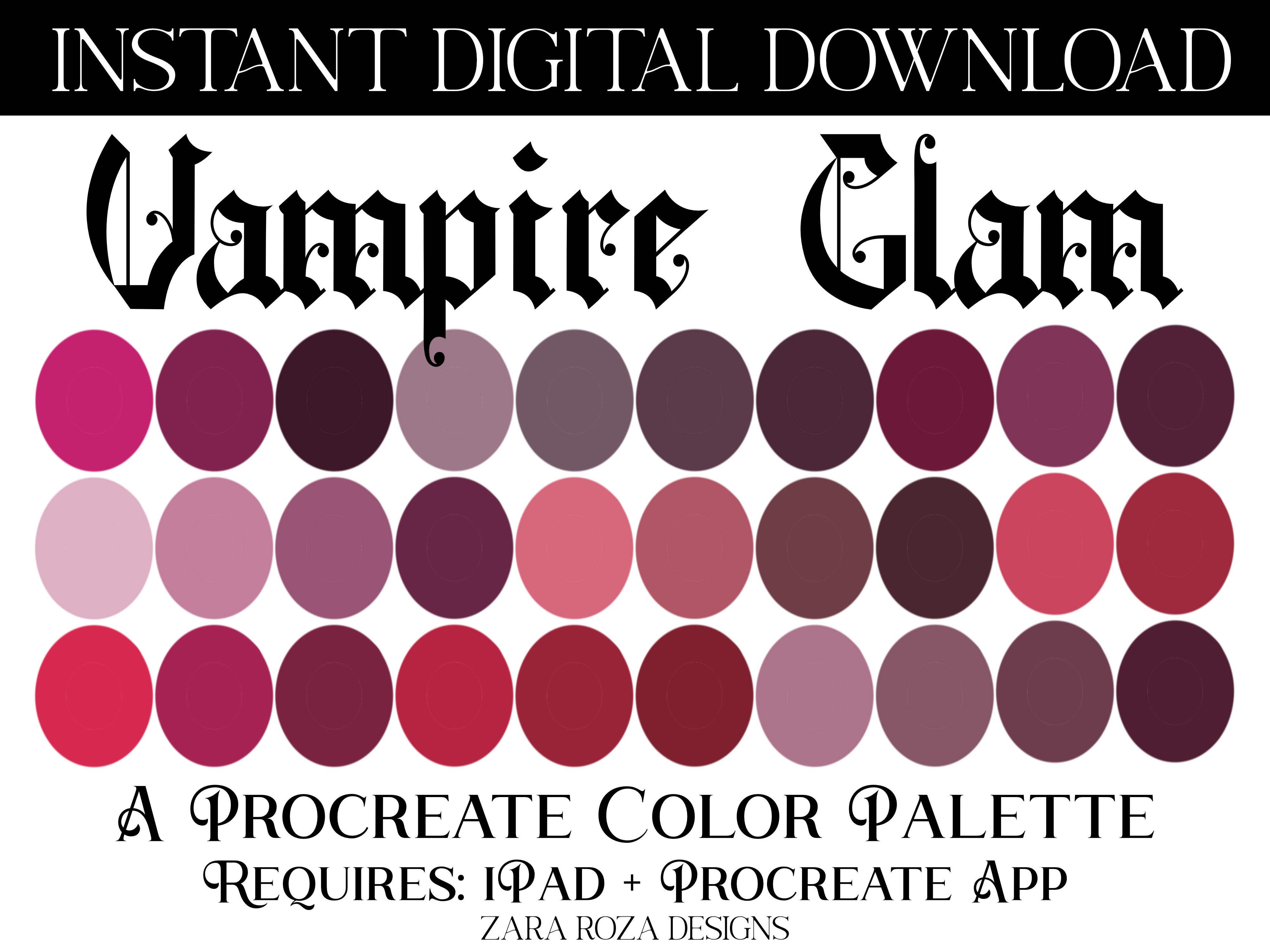 Vampire Glam Procreate Color Palette Graphic by ZaraRozaDesigns · Creative Fabrica