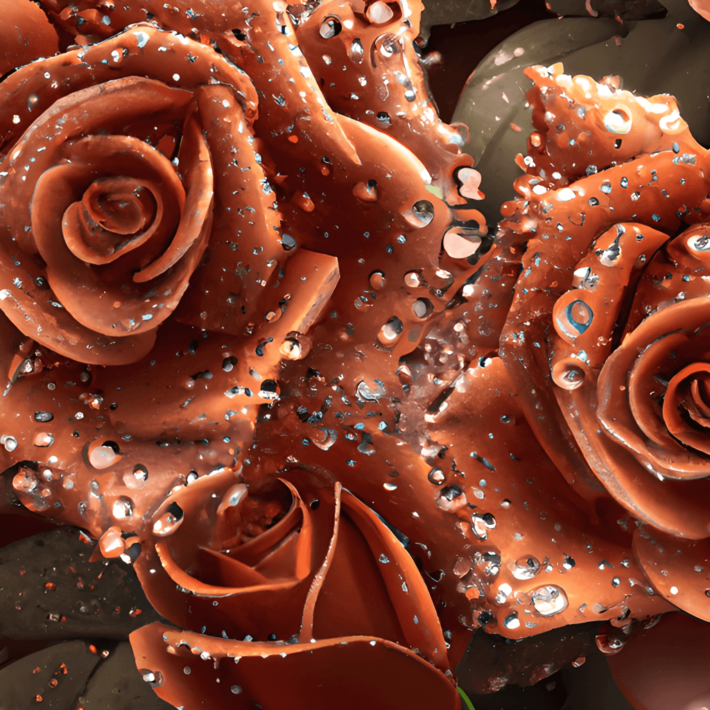 Beautiful Centered and Focused Detailed Roses in Copper and Boho · Creative Fabrica