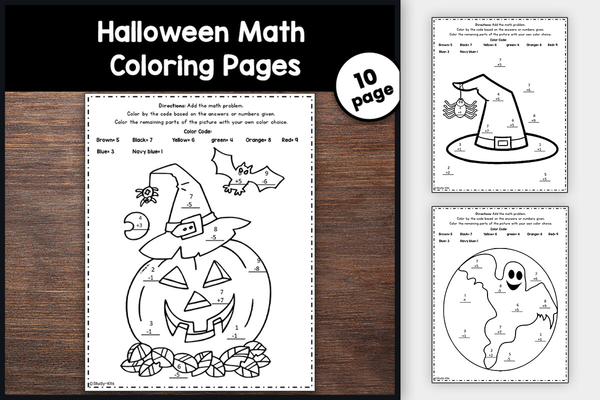 Halloween Math: Color by Number/Code Graphic by TheStudyKits · Creative