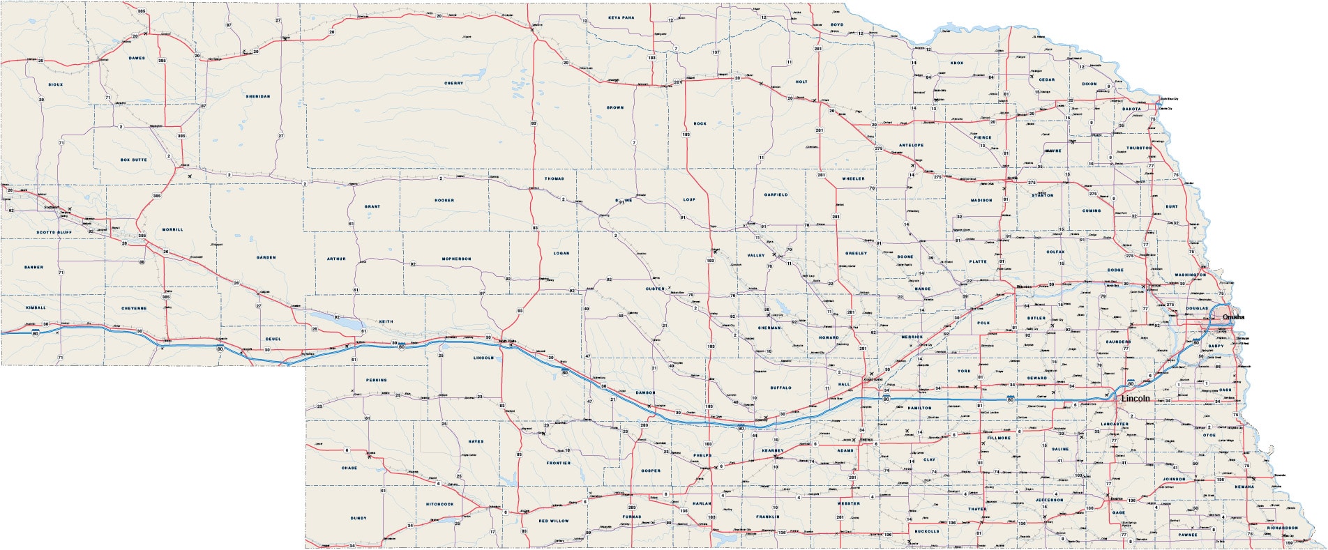 Nebraska Joinable Map Digital Vector Creative Force