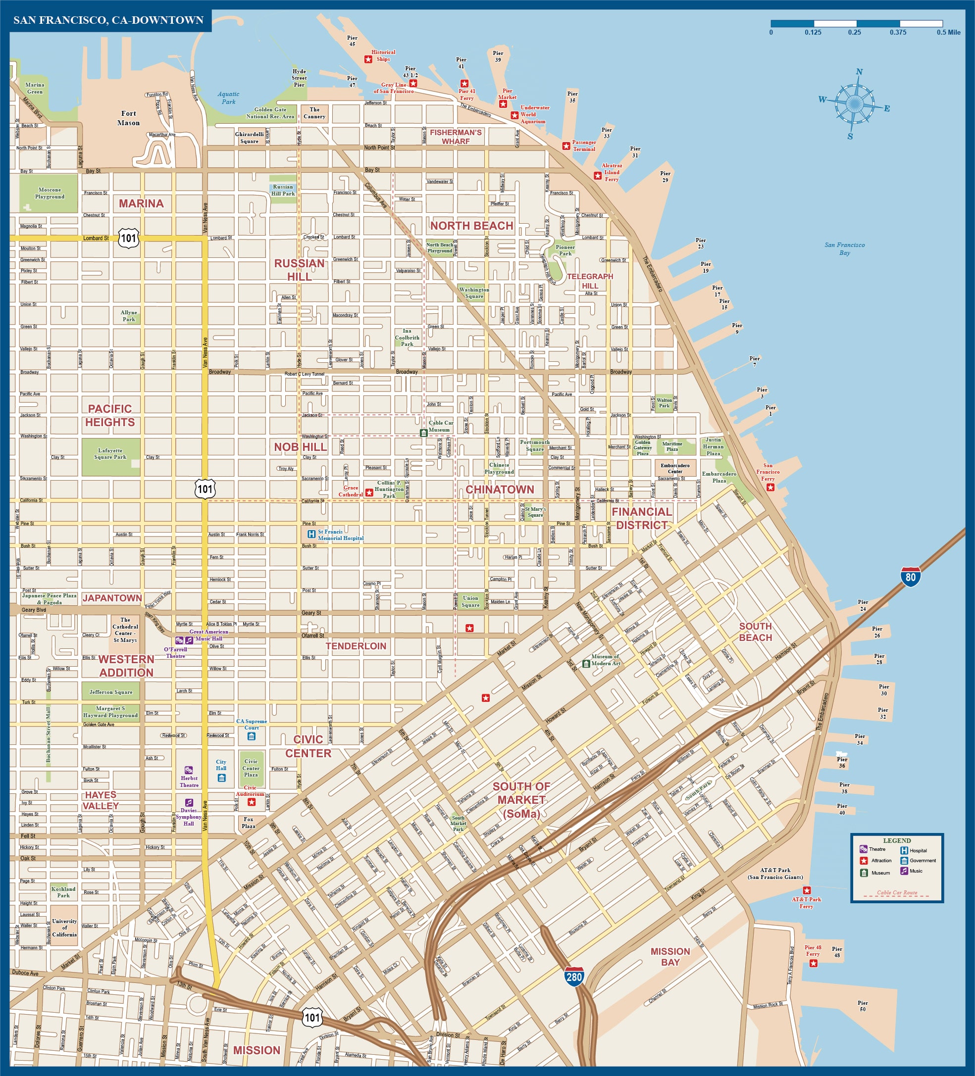 Map Of Downtown Sanfor