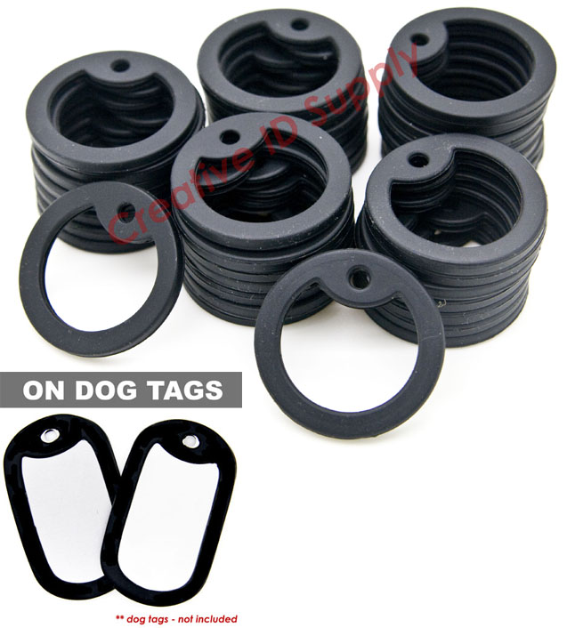 10pcs MILITARY ARMY DOG TAG SILENCER SILICONE / RUBBER SILENCERS BLACK