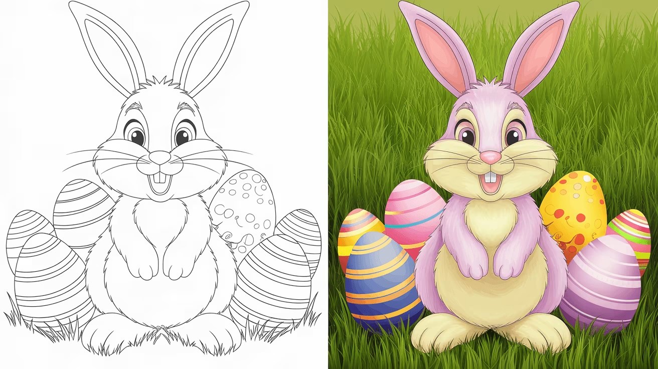 Mickey Mouse Easter Coloring Pages