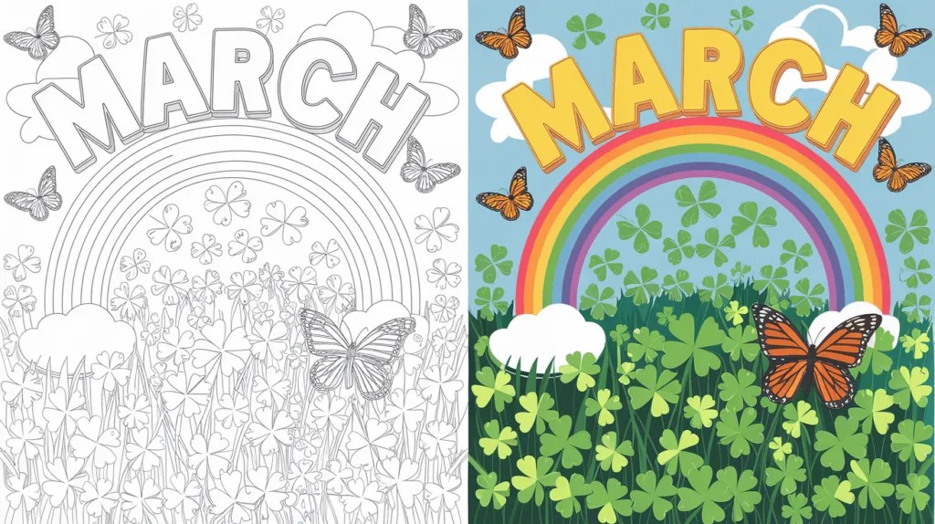 March Coloring Pages (Free Printable PDF)