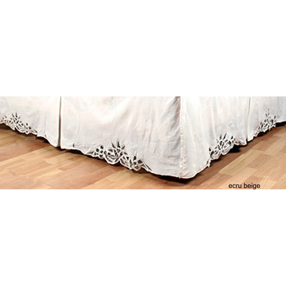 Creative Linens Battenburg Lace Bedskirt Dust Ruffle TWIN Beige 100 Cotton