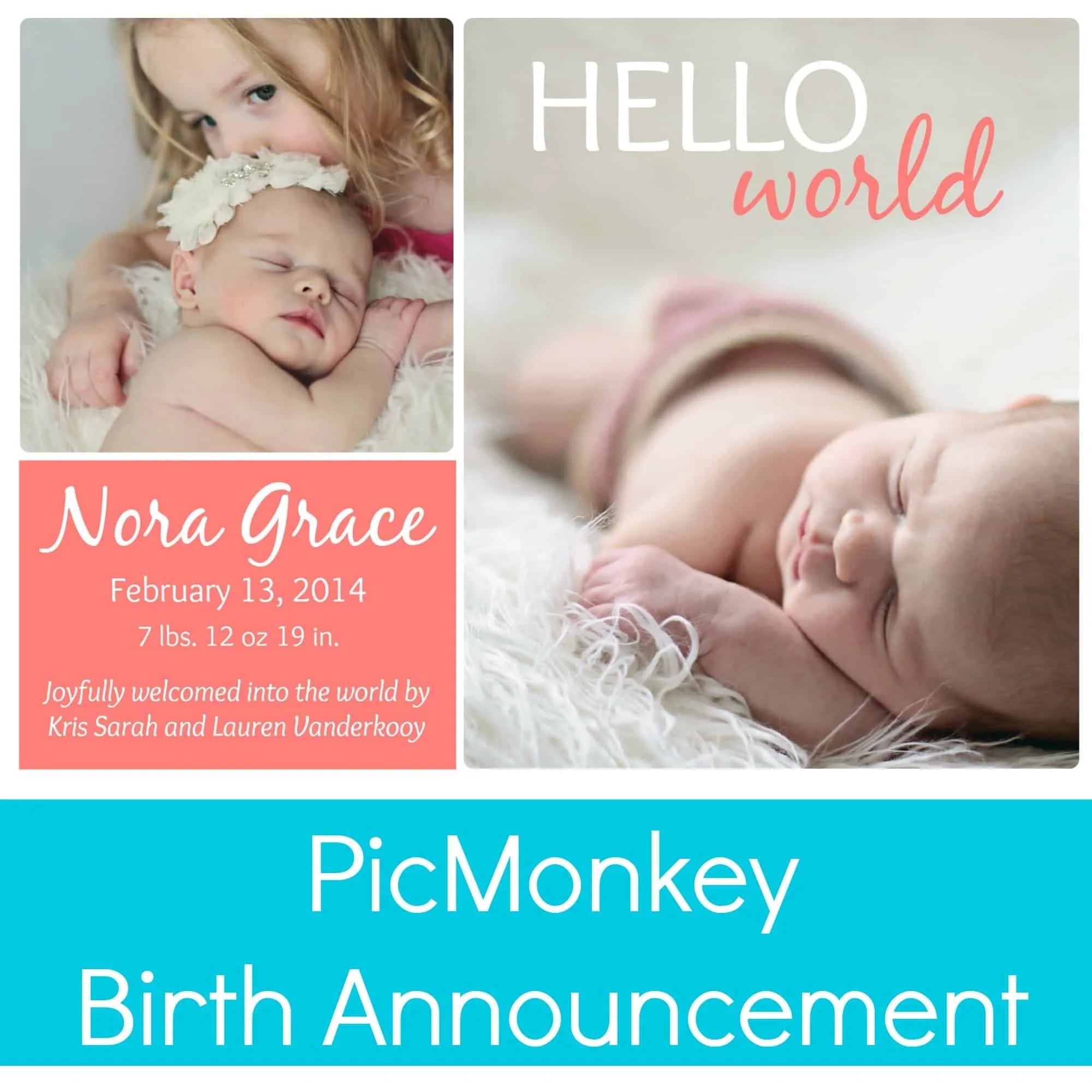 Birth Announcement with PicMonkey Creative Ramblings