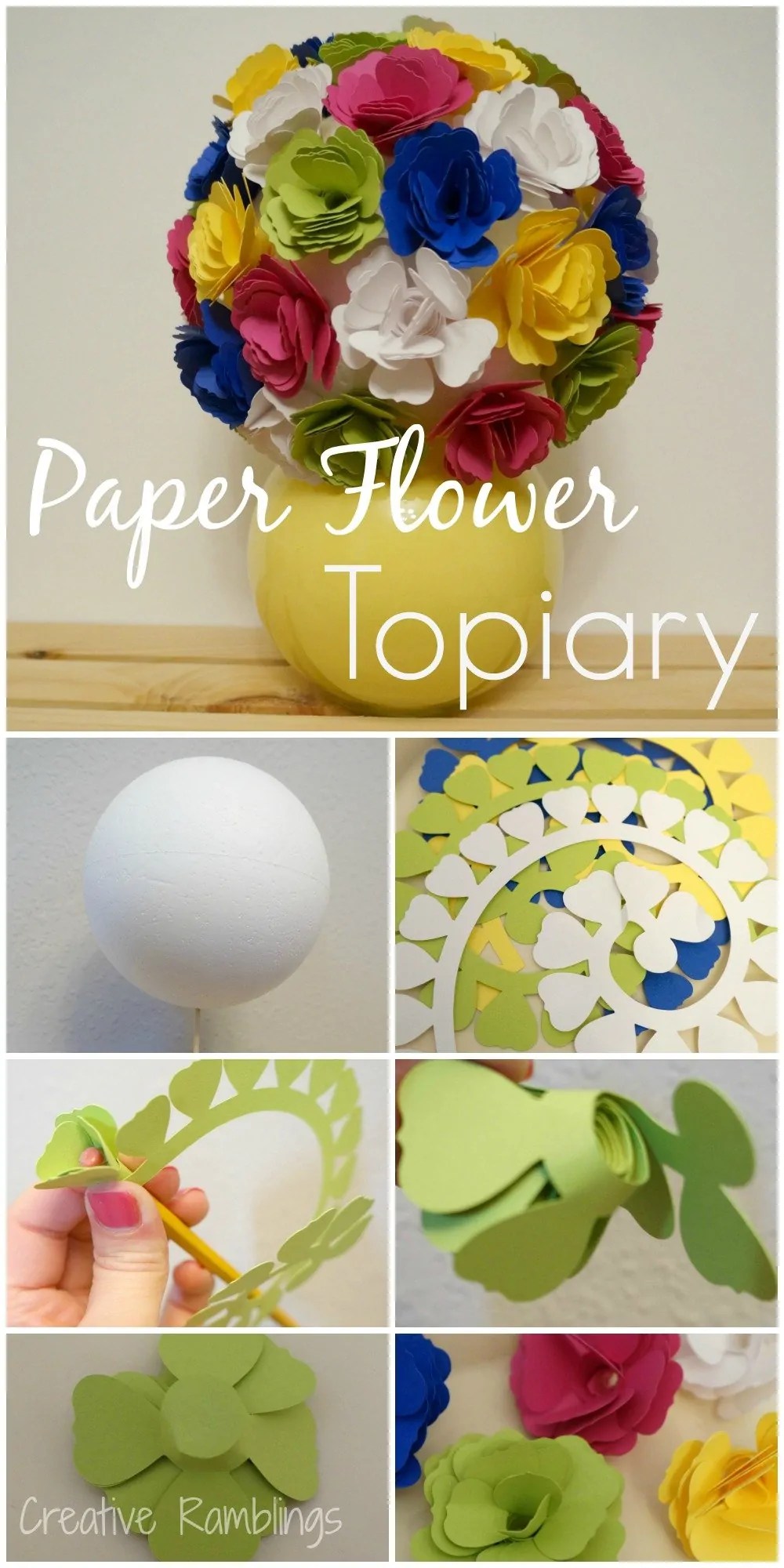 Paper Flower Topiary from Creative Ramblings — Weekend Craft