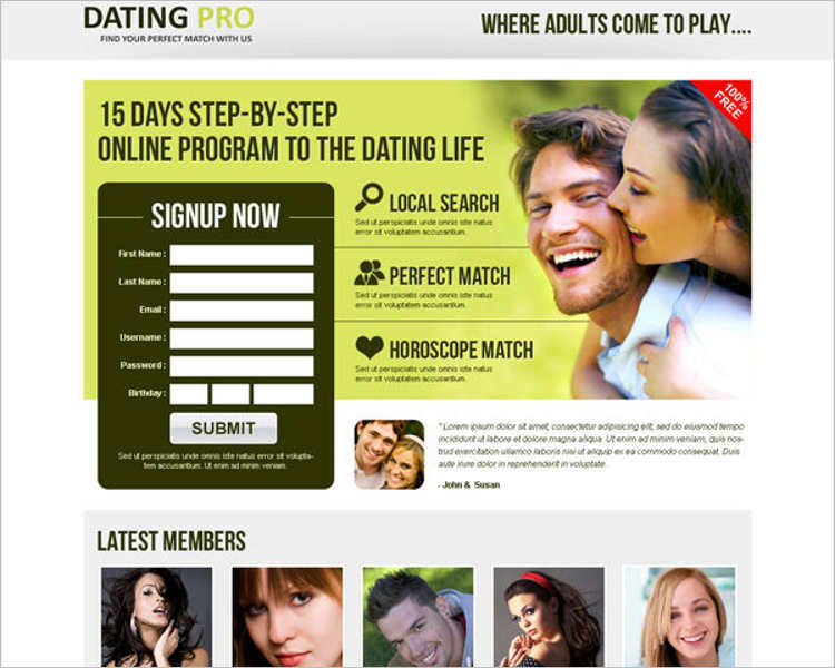 9+ Dating Landing Page Templates Free Website Examples