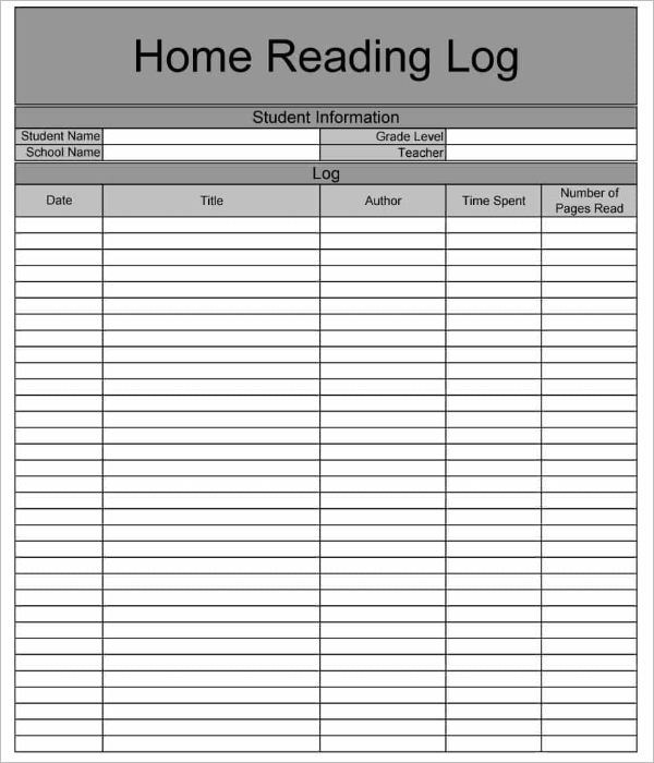 50+ Reading Log Templates Free PDF, Word, Excel Formats