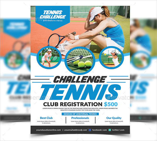 Tennis Flyer Template 27+ Free & Premium Designs Download