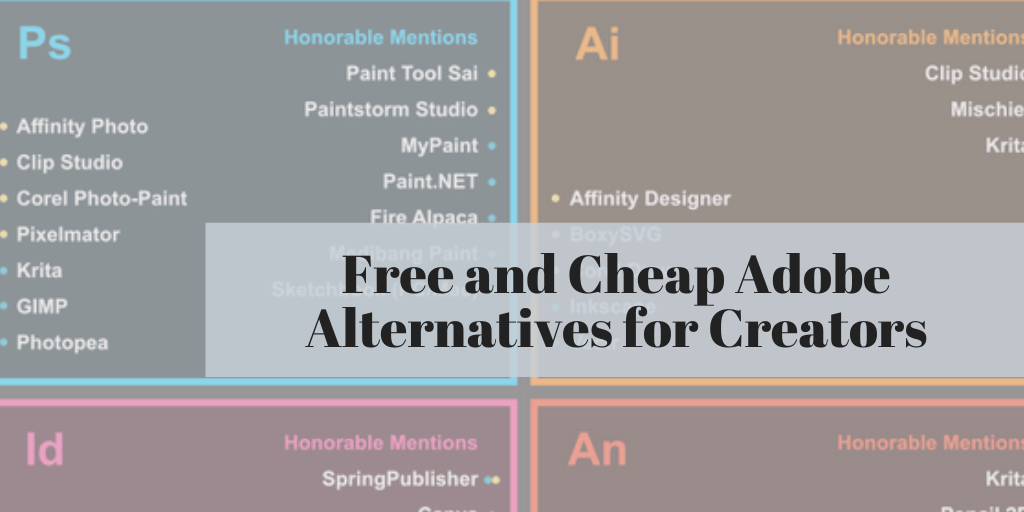 Free and Cheap Adobe Alternatives for Creators Creator Resource Free and Cheap Adobe Alternatives for Creators Creator Resource