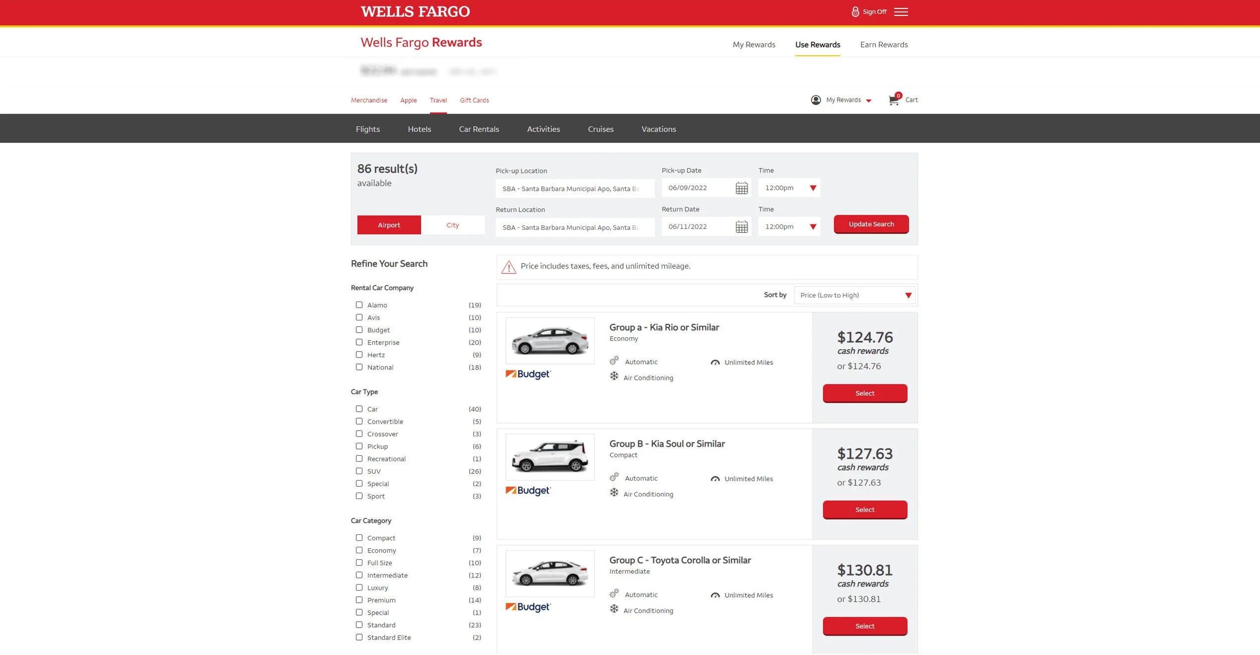 Booking a trip through Wells Fargo Go Far Rewards