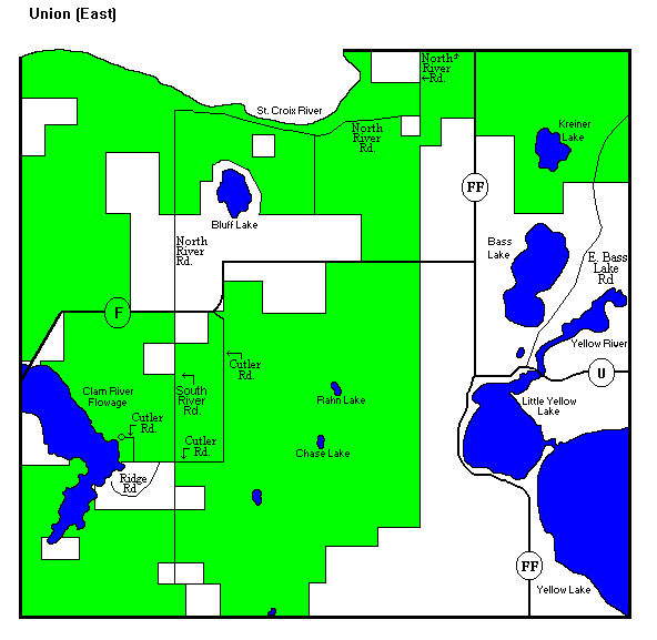 Map of East Union township, county Wisconsin real estate listings