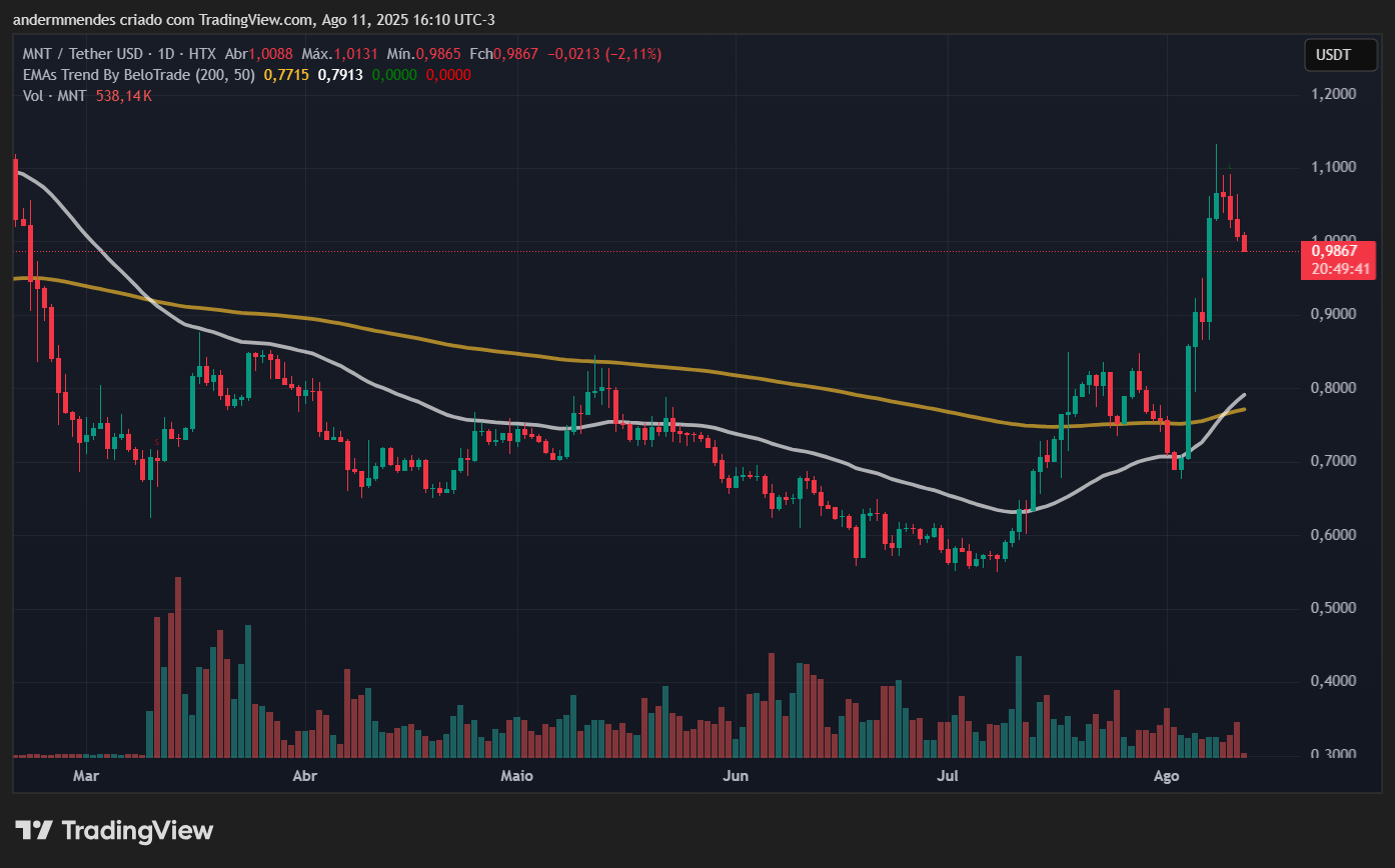Graphique de manteau (mnt) dans TradingView