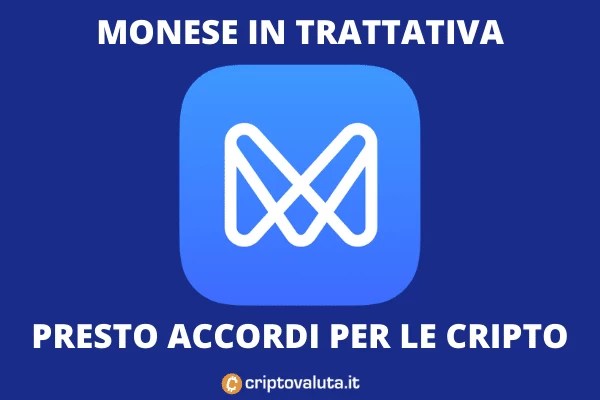 Anche Monese sale a bordo del treno delle cripto presto accordi con