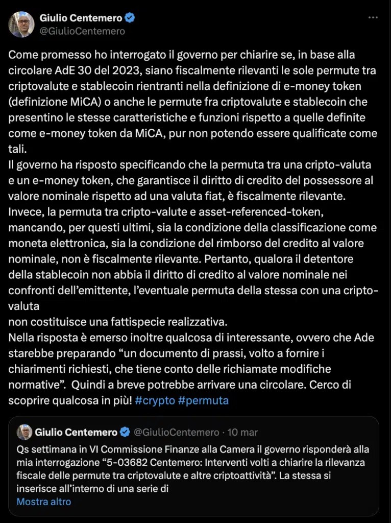 CENTEMERO CLARIFICATION