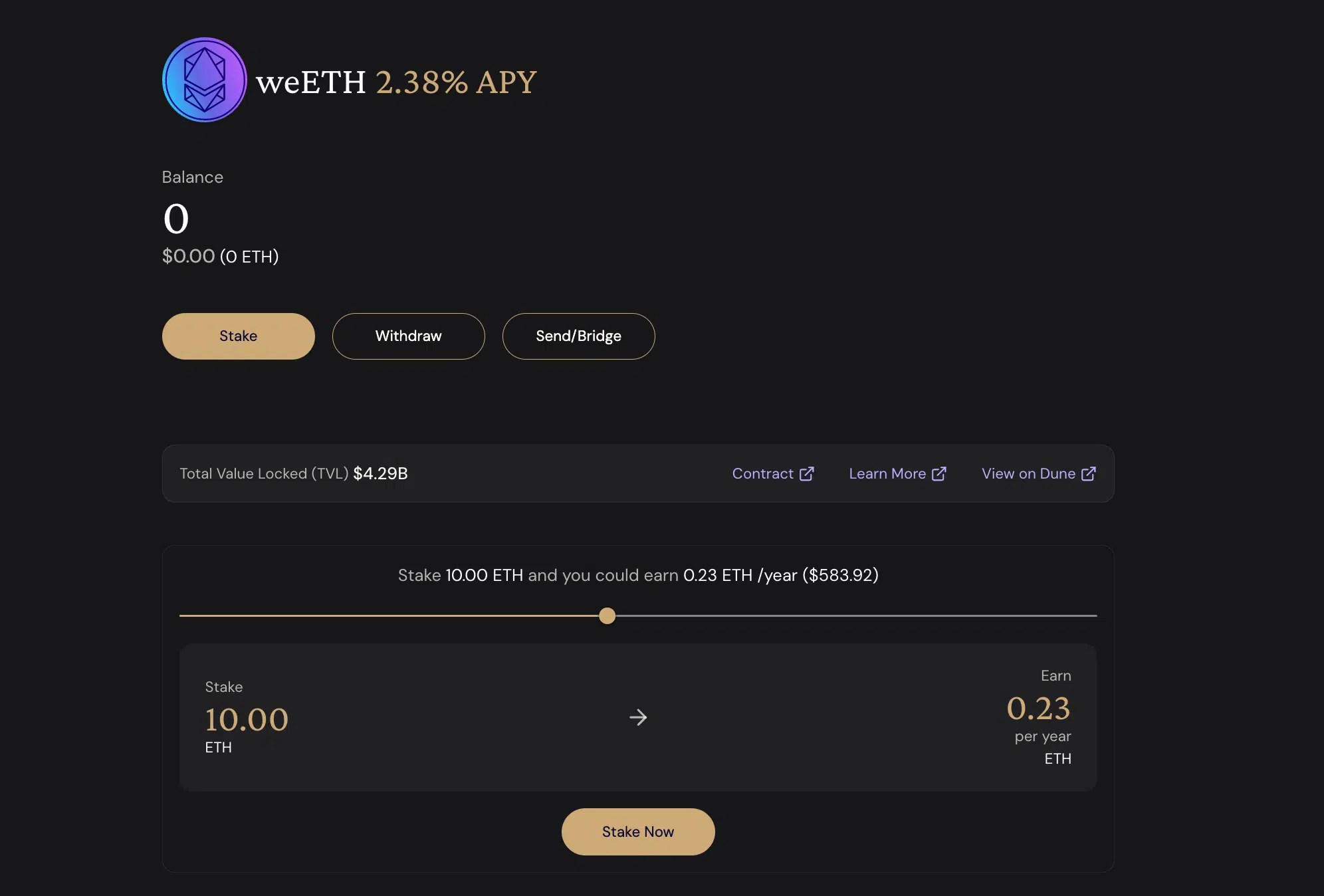 Liquide au repos Ethereum Ether.fi