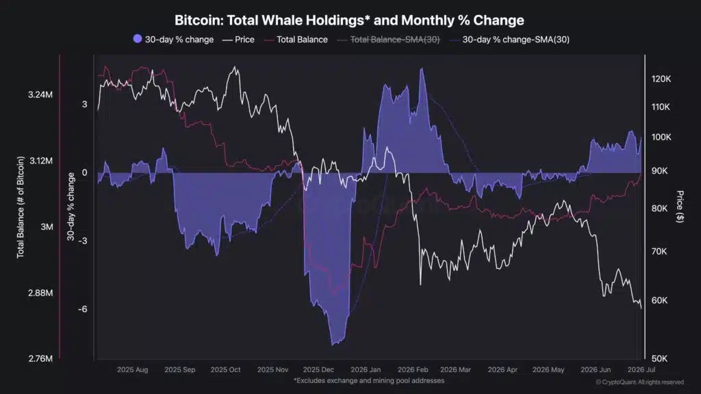 Données réelles sur l'accumulation de baleines Bitcoin