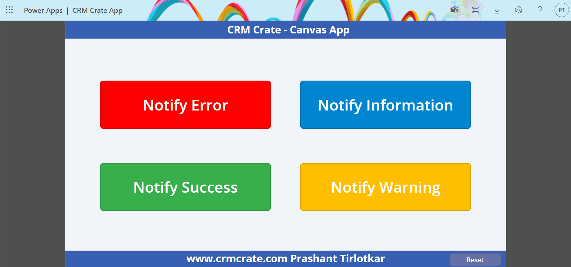Display the notifications in Canvas App using Notify() function? CRM
