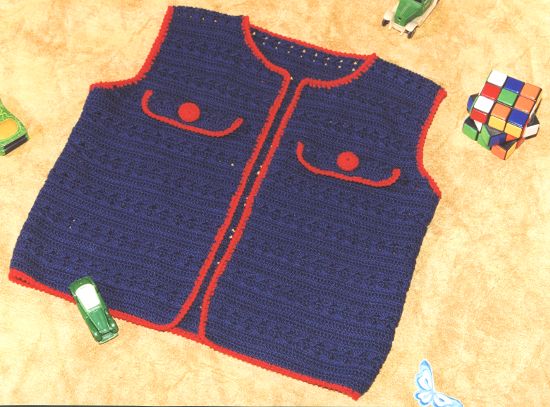 Conjunto de Chaleco y Short para niño en Tejido Crochet