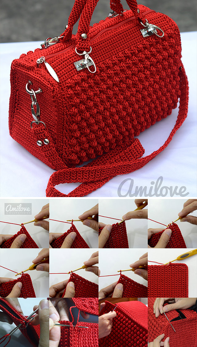 Crochet Bobble Stitch Handbag Pattern CrochetBeja