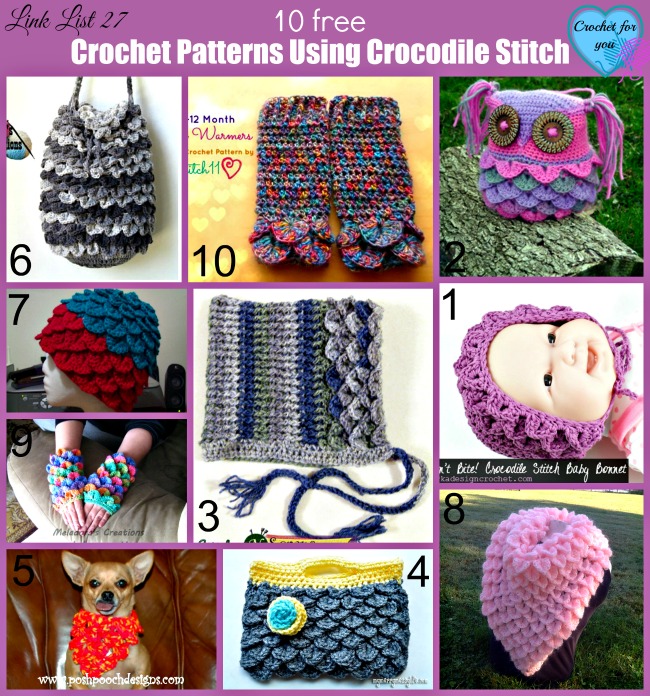 10 Free Crochet Patterns Using Crocodile Stitch Crochet
 For You