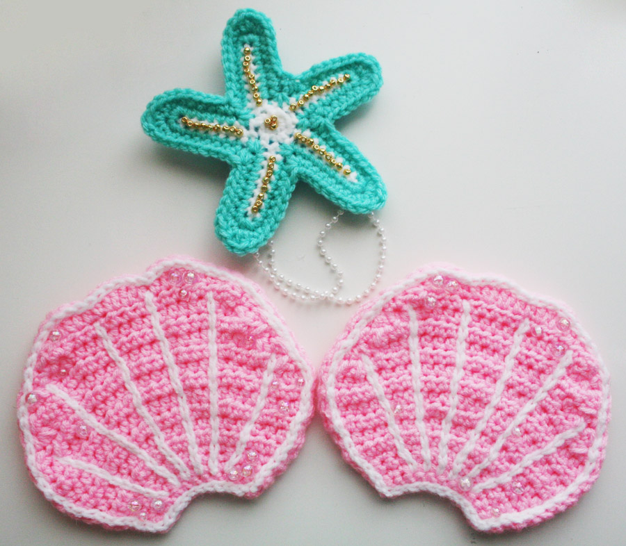 Crochet Sea Motifs Shells, Starfish and Coral ⋆ Crochet Kingdom