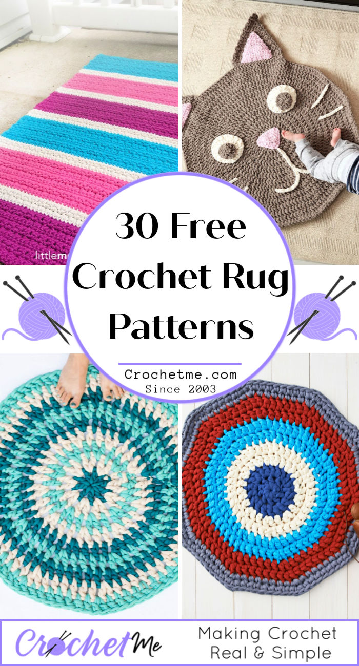 30 Free Crochet Rug Patterns for Beginners Crochet Me