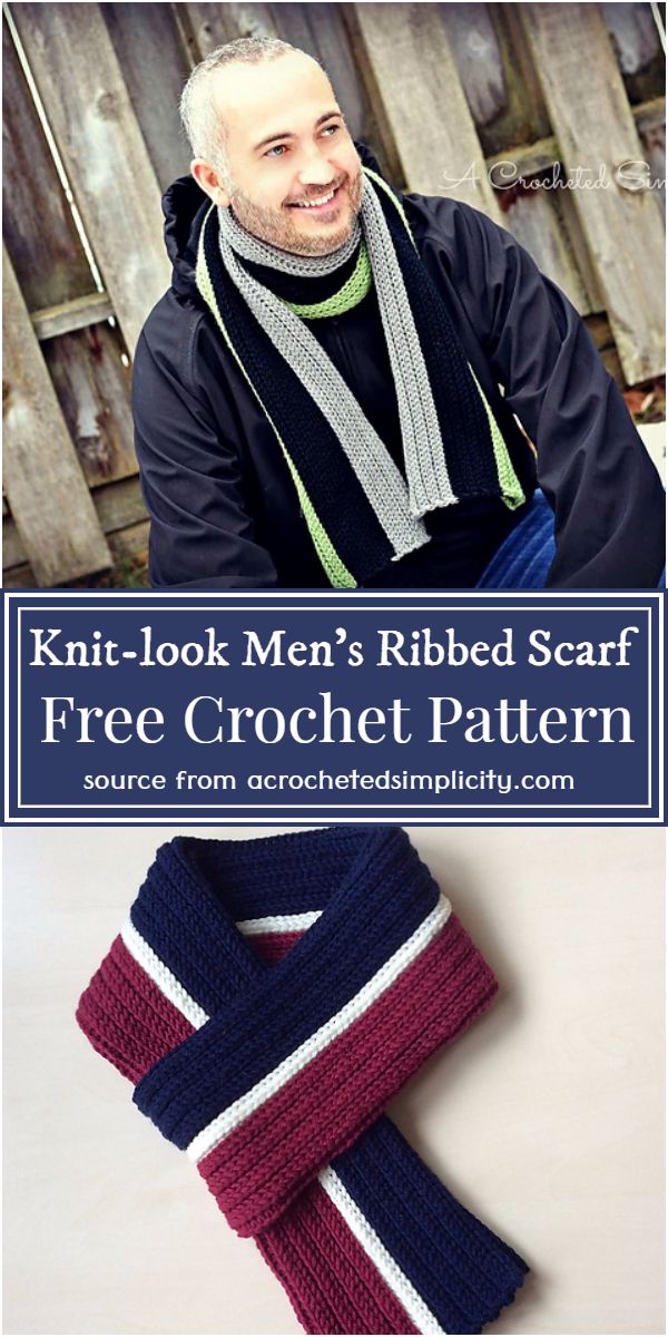 14 Creative Free Crochet Men Scarf Patterns