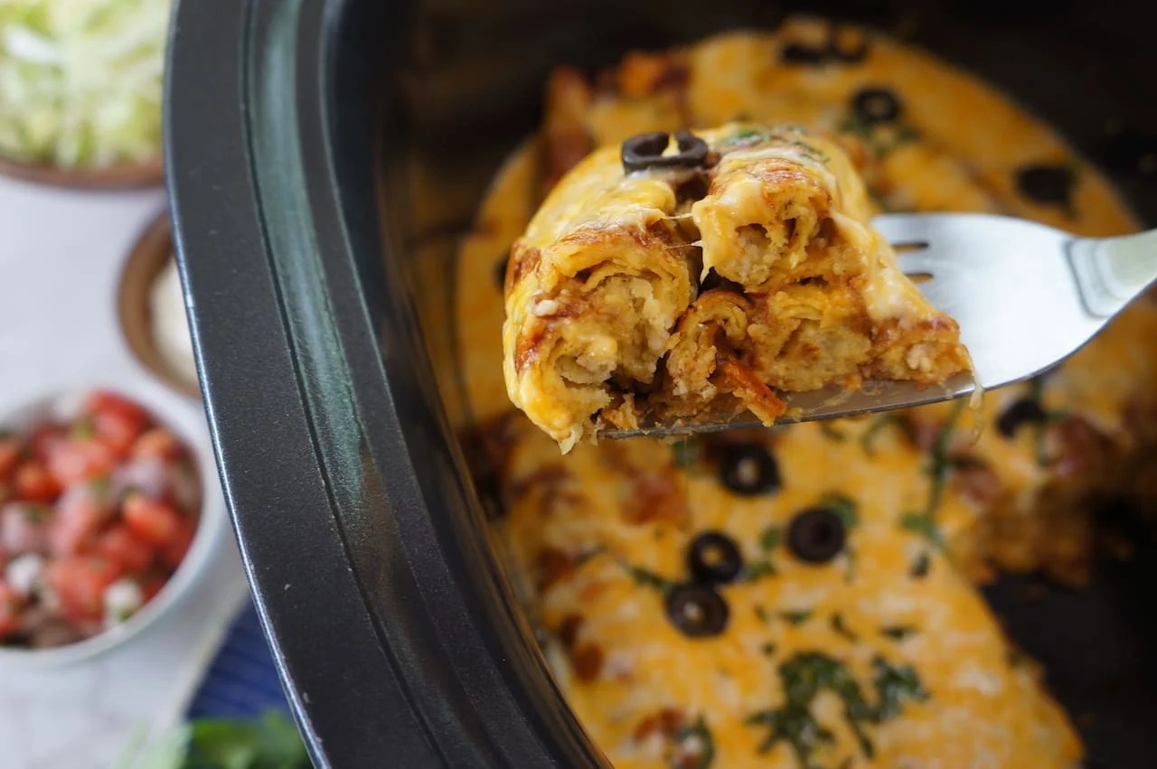 Lazy Enchiladas TikTok Slow Cooker Version 3 Easy Ingredients
