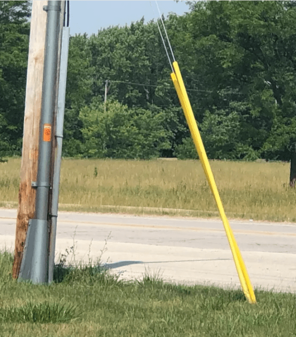 Guy Wire Markers and Protectors 8ft Yellow Plastic